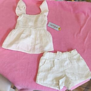 NWT Cat & Jack Off White Cotton Set